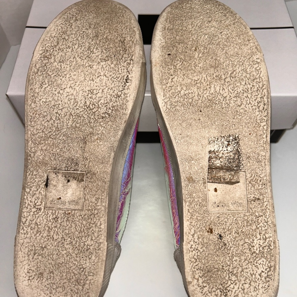 Dolce Vita Zaga Sneakers‎ Silver Iridescent Leather Women's Size 8 - Picture 5 of 6
